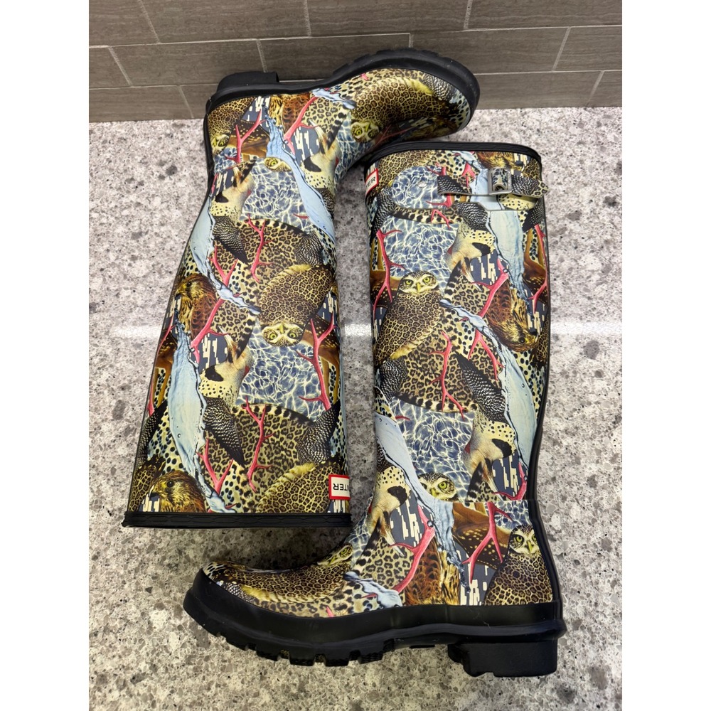 Wmns Rare Hunter x Mat Maitland Hyper Normal Ltd. Ed Tall Rainboots 9/EU 40-41 - Picture 3 of 13
